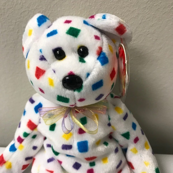 Ty Beanie Baby Ty 2K Bear 2000 White Confetti Plush Y2K