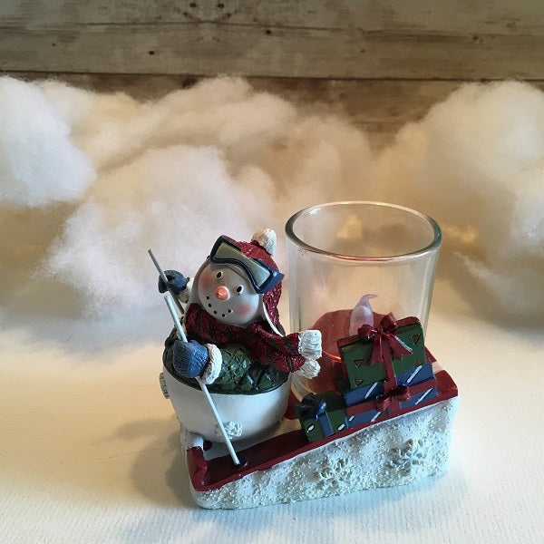 Yankee Candle Snowman Skiing Votive Tealight Holder