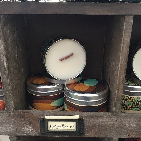 Amber Romance Wood Wick Soy Candle-Chickenmash Farm