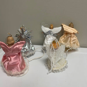 Vintage Angel Christmas Ornaments Lot of 5
