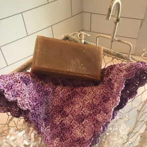Shaded Purples Washcloth | Crocheted Variegated Purple Washcloth