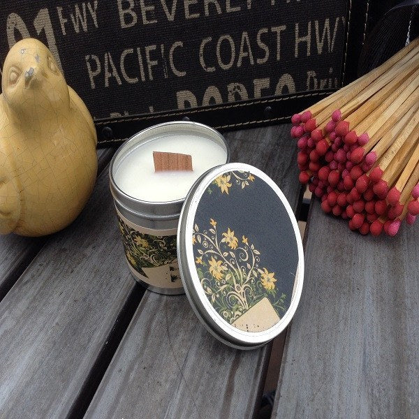 Citrus Basil Wood Wick Soy Candle-Chickenmash Farm