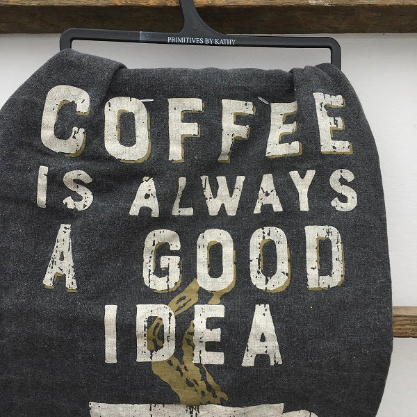 Primitives By Kathy Coffee Dish Towel Charcoal Color Dish Towel-Chickenmash Farm