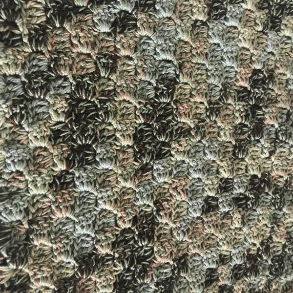 Green Camo Handmade Crocheted Cotton Washcloth