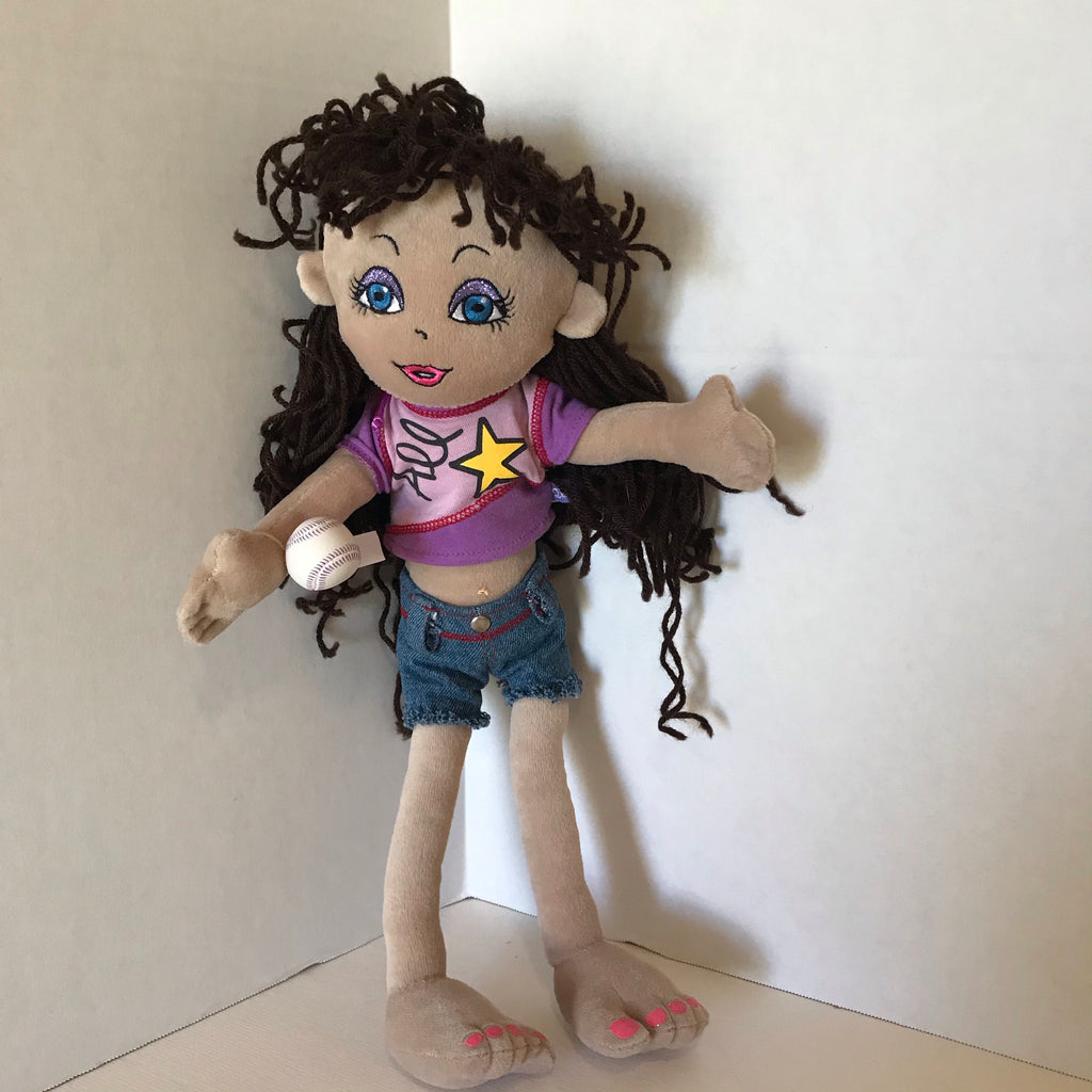 Build A Bear Friends 2B Made All Star Doll With Softball Accessory
