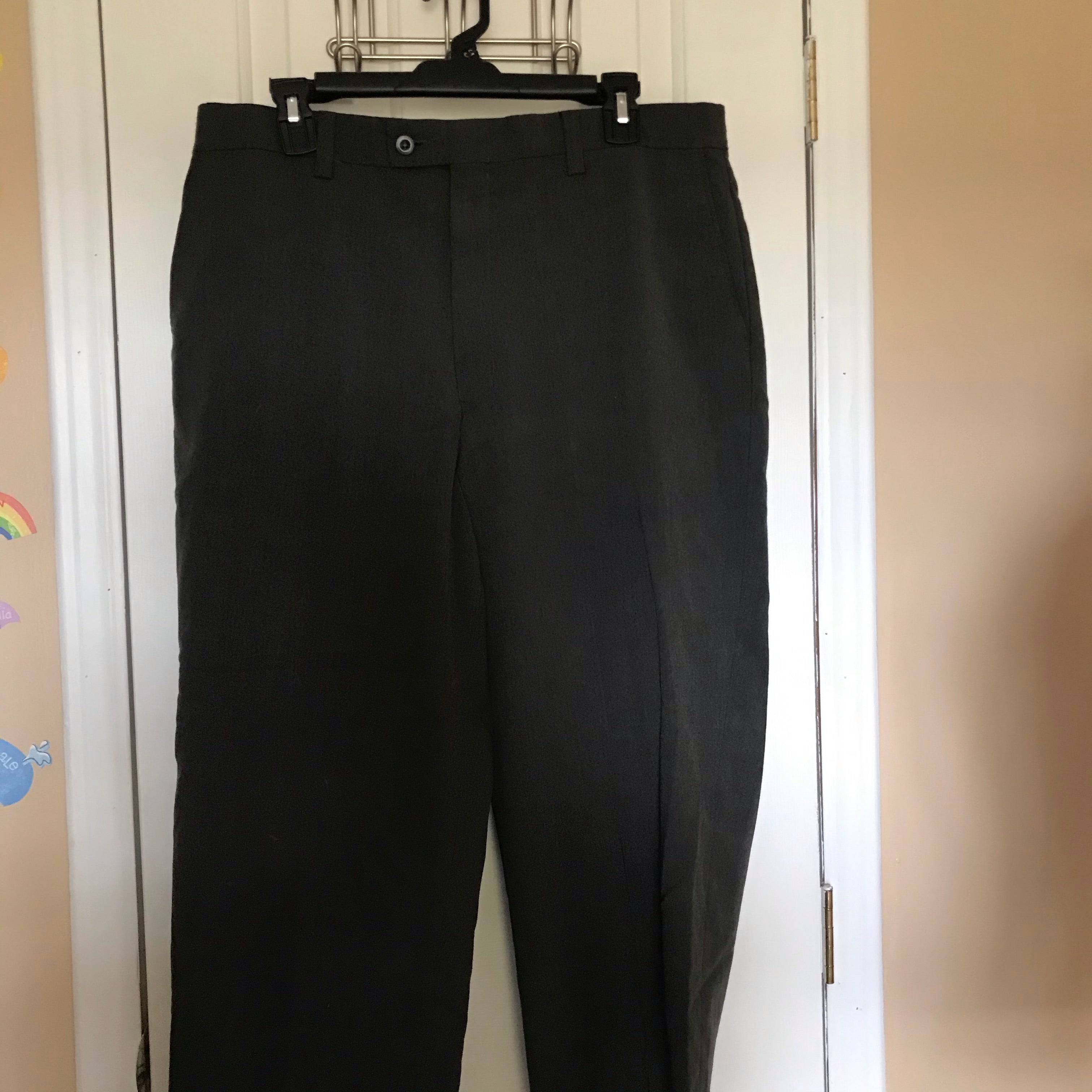 Alfani Men s Slim Fit Flat Front Dress Pants Size 34 X 32 Dark