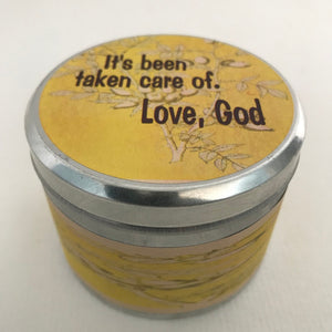 It's Been Taken Care Of Inspirational Candle | Greetings Candle-Chickenmash Farm