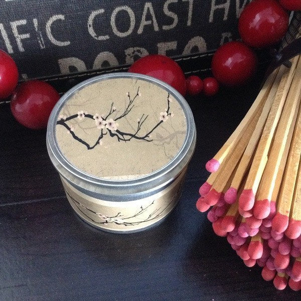 Japanese Cherry Blossom Wood Wick Soy Candle-Chickenmash Farm
