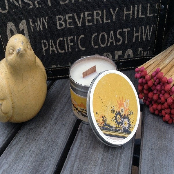 Lemon Sunshine Wood Wick Soy Candle-Chickenmash Farm