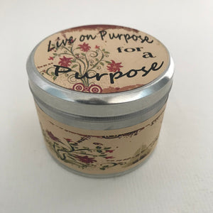 Live On Purpose For a Purpose | Inspirational Candle | Stress Relief Scent-Chickenmash Farm