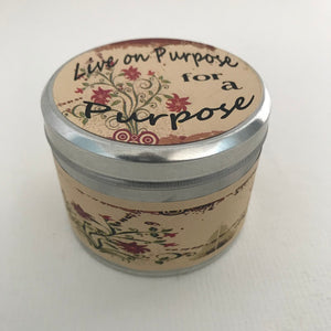 Live On Purpose For a Purpose | Inspirational Candle | Stress Relief Scent-Chickenmash Farm