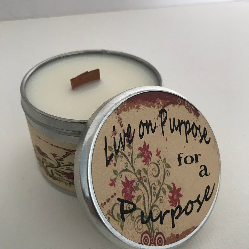 Live On Purpose For a Purpose | Inspirational Candle | Stress Relief Scent-Chickenmash Farm