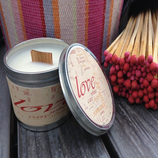 Love Spell Wood Wick Soy Candle-Chickenmash Farm