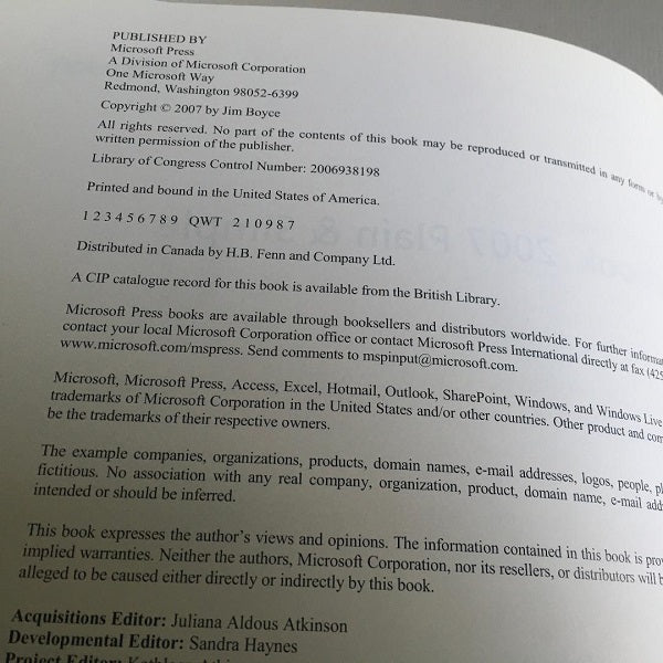 Plain & Simple Microsoft Office Outlook 2007 Paperback Book