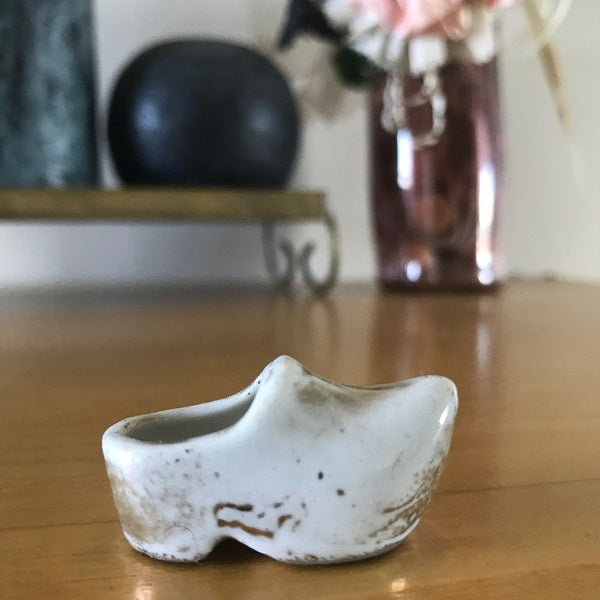Miniature porcelain clog shoe
