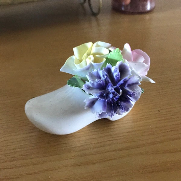 Porcelain Shoe and Flowers