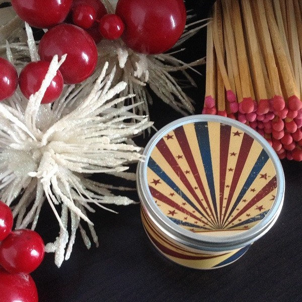 Red White and Blueberry Wood Wick Candle-Chickenmash Farm