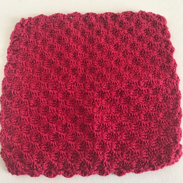 Red Cotton Washcloth | Crochet Washcloth