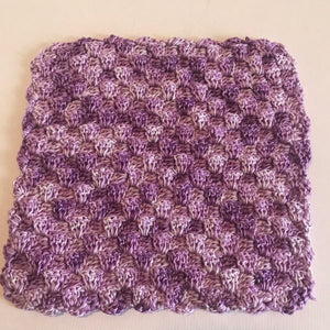 Shaded Purples Washcloth | Crocheted Variegated Purple Washcloth