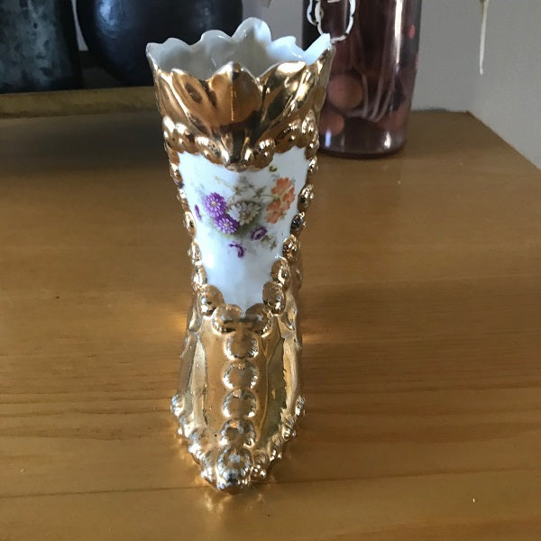 vintage gold porcelain boot 