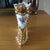 vintage gold porcelain boot 