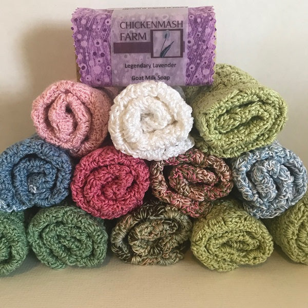 Handmade Washcloths | 100% Cotton Washcloths | Exfoliating Washcloth-Chickenmash Farm