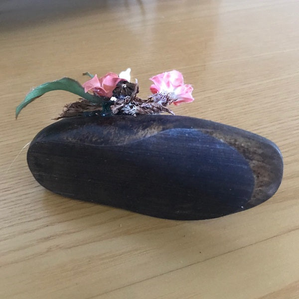 wooden shoe bottom view 